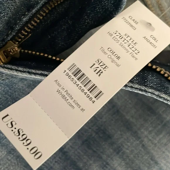 NWT White House Black Market High-Rise Skinny Flare Jeans - Picture 5 of 7